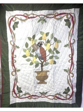 C&F Enterprises Williamsburg 12 Days Partridge in a Pear Tree Throw 50"x60"